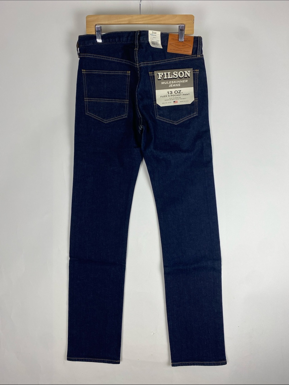New Filson Co Muleskinner Mens Blue Stretch Denim 13 Oz Jeans Size 31 X 33.